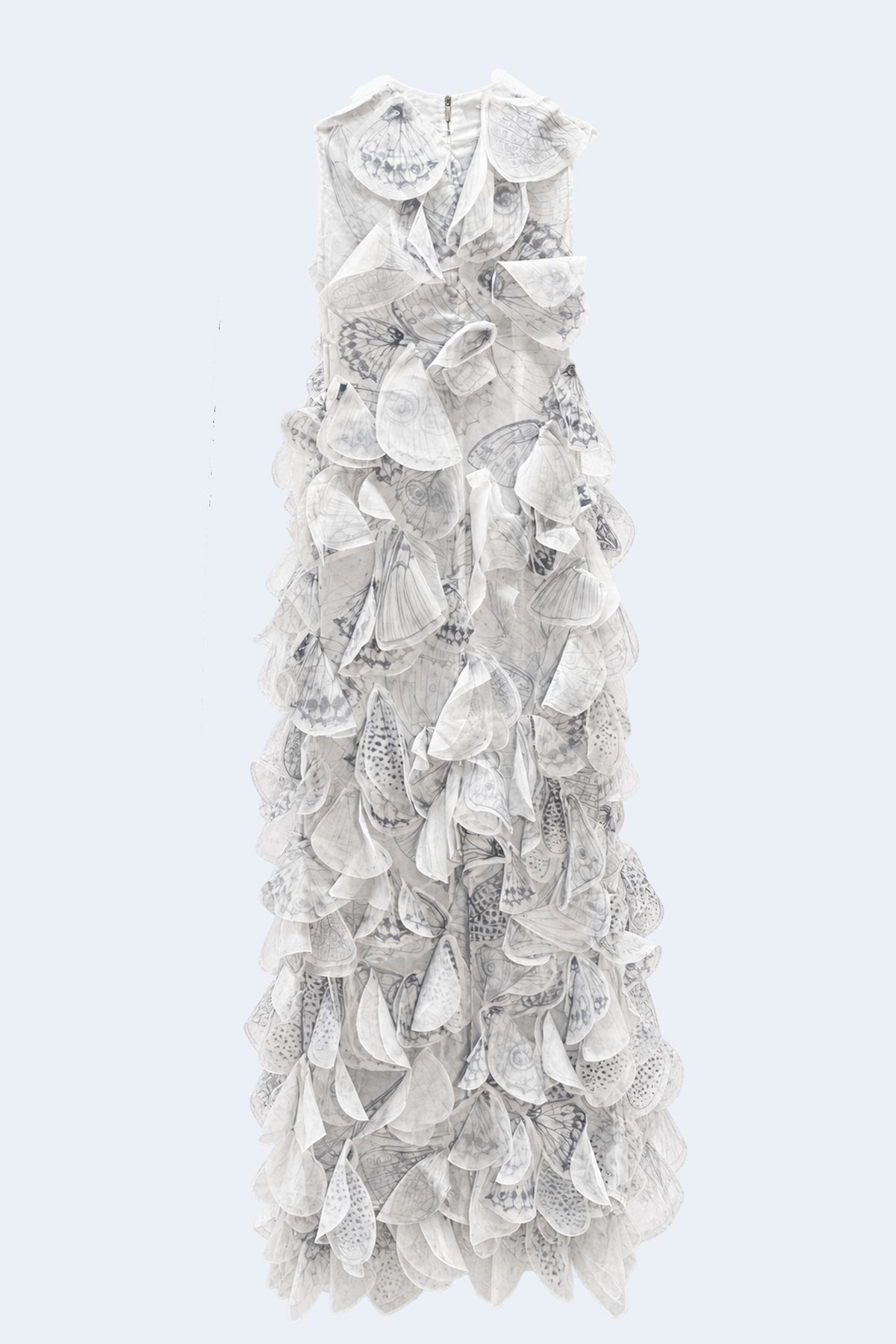 White dress with organza butterflies
