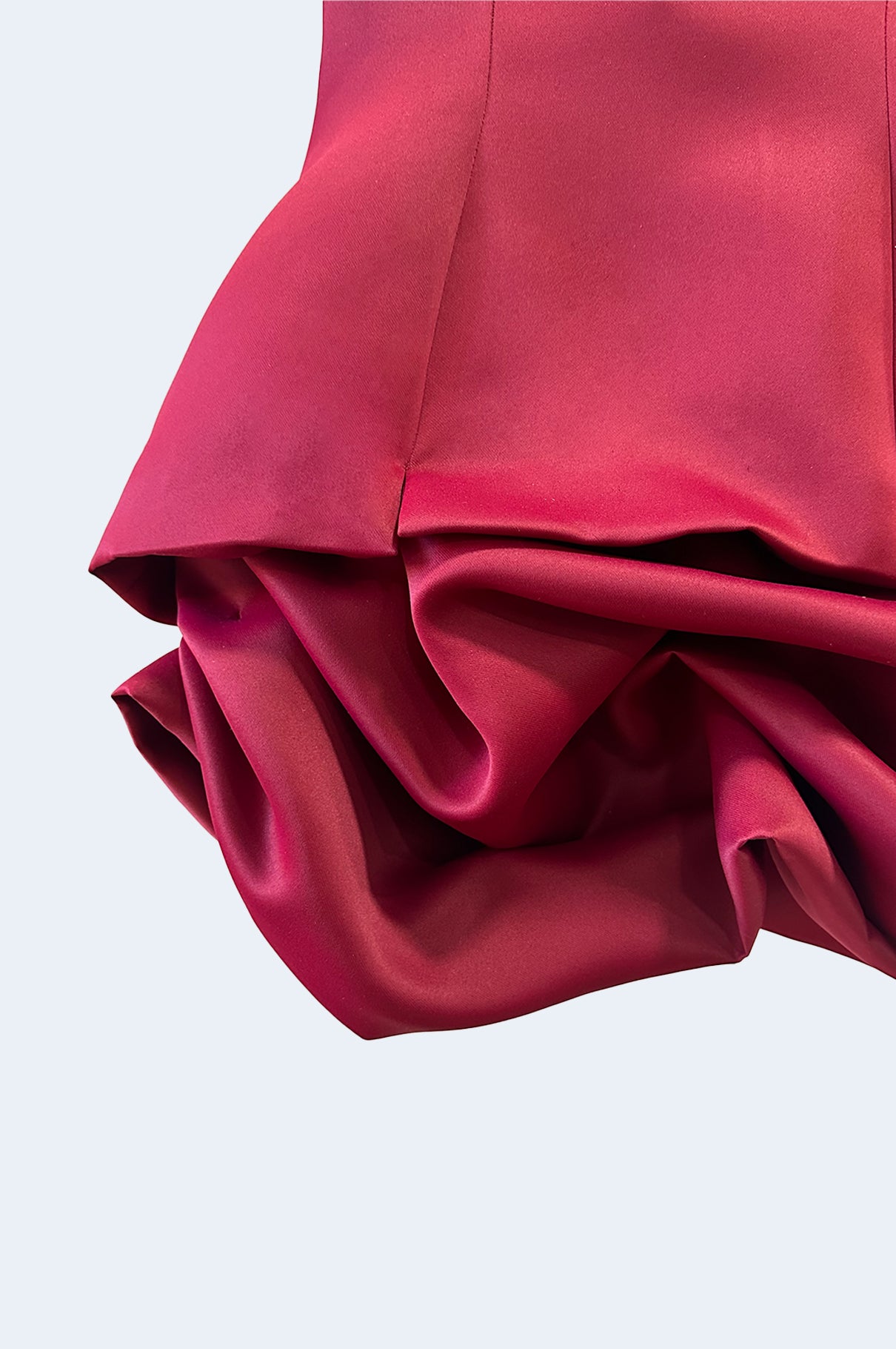 Cherry Semi-Satin Volume Mini Dress