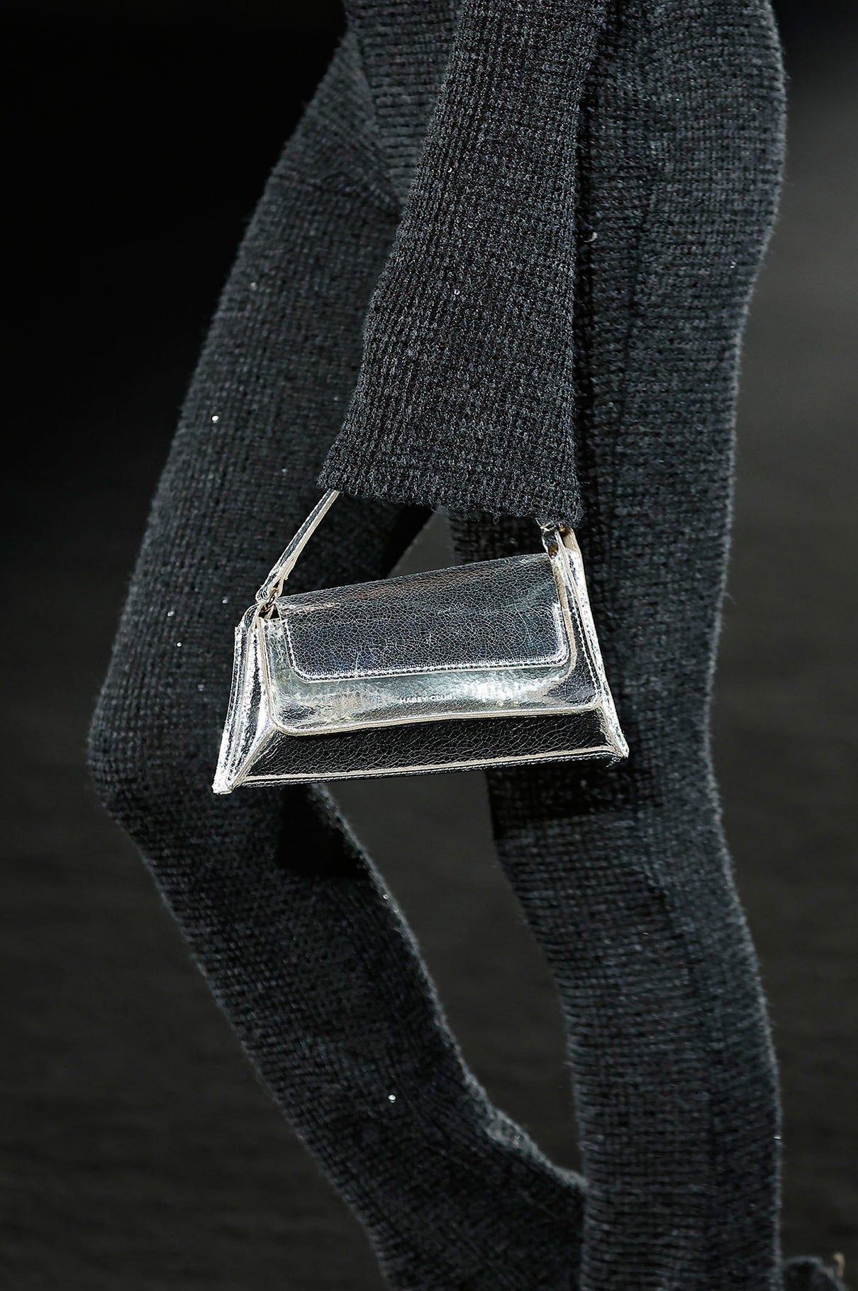 Crash Silver Leather Mini Bag