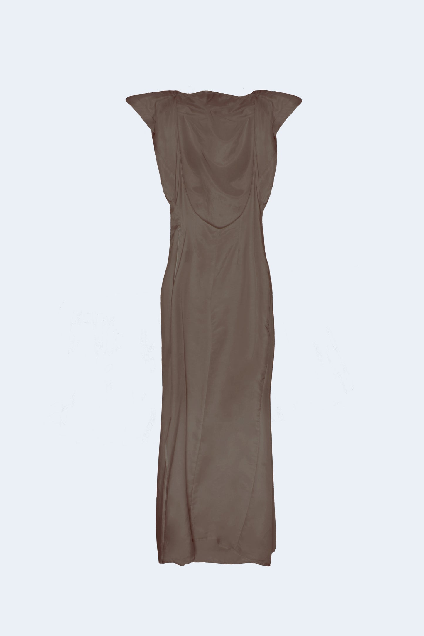 Brown Silk And Cotton Asymmetrical Dress