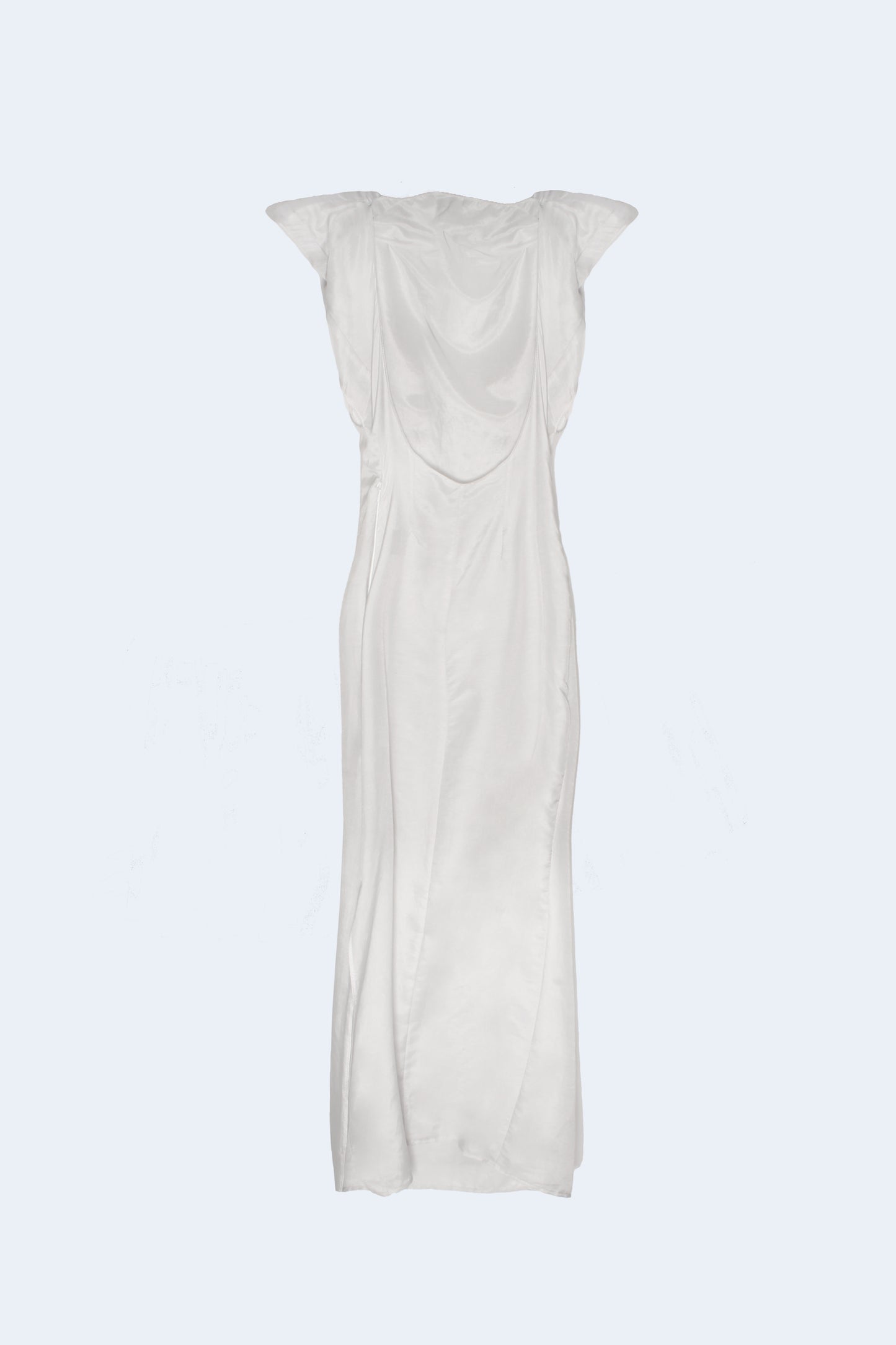 Grey Silk And Cotton Asymmetrical Dress