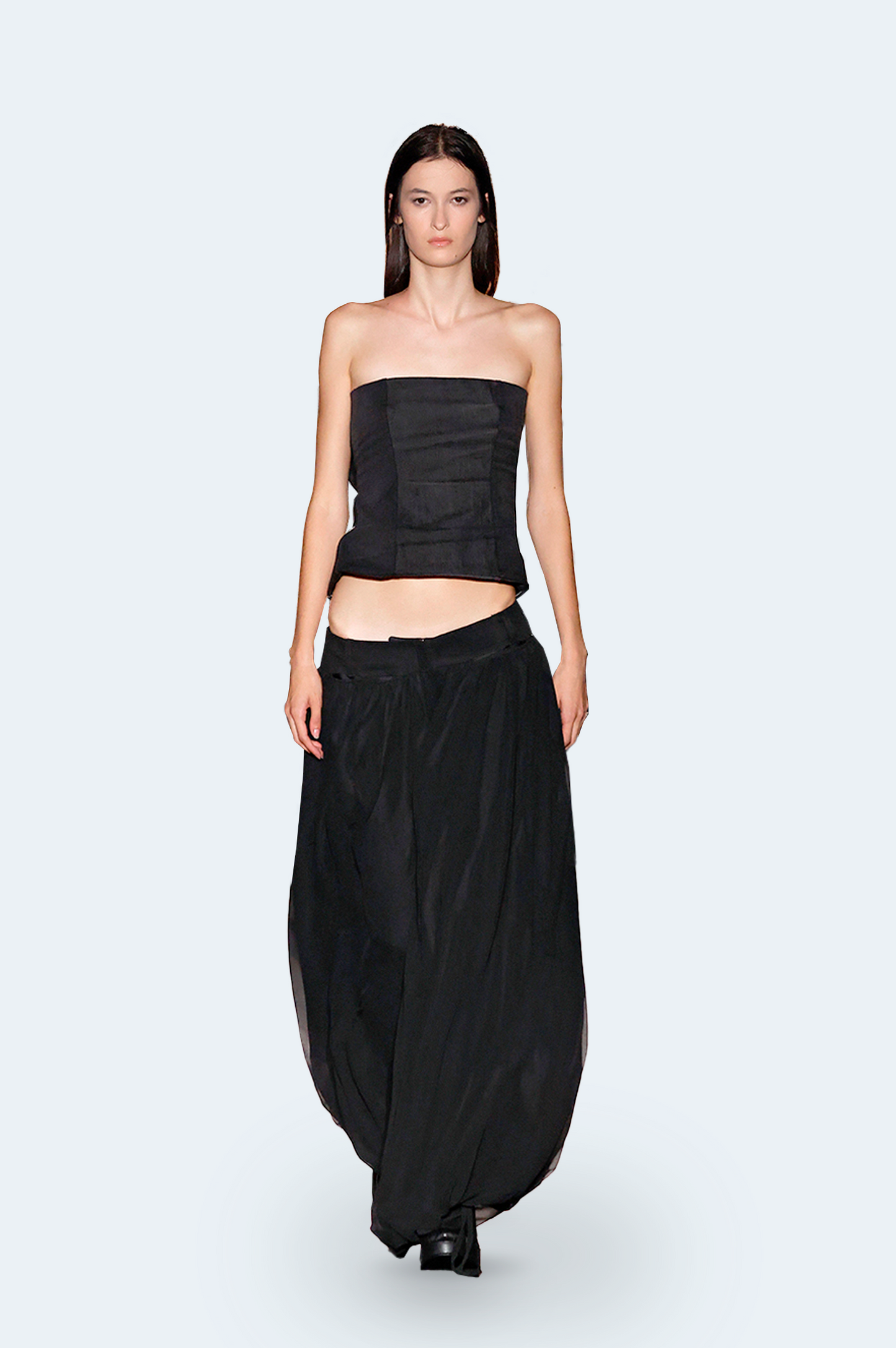 Black Gauze Baggy Pants