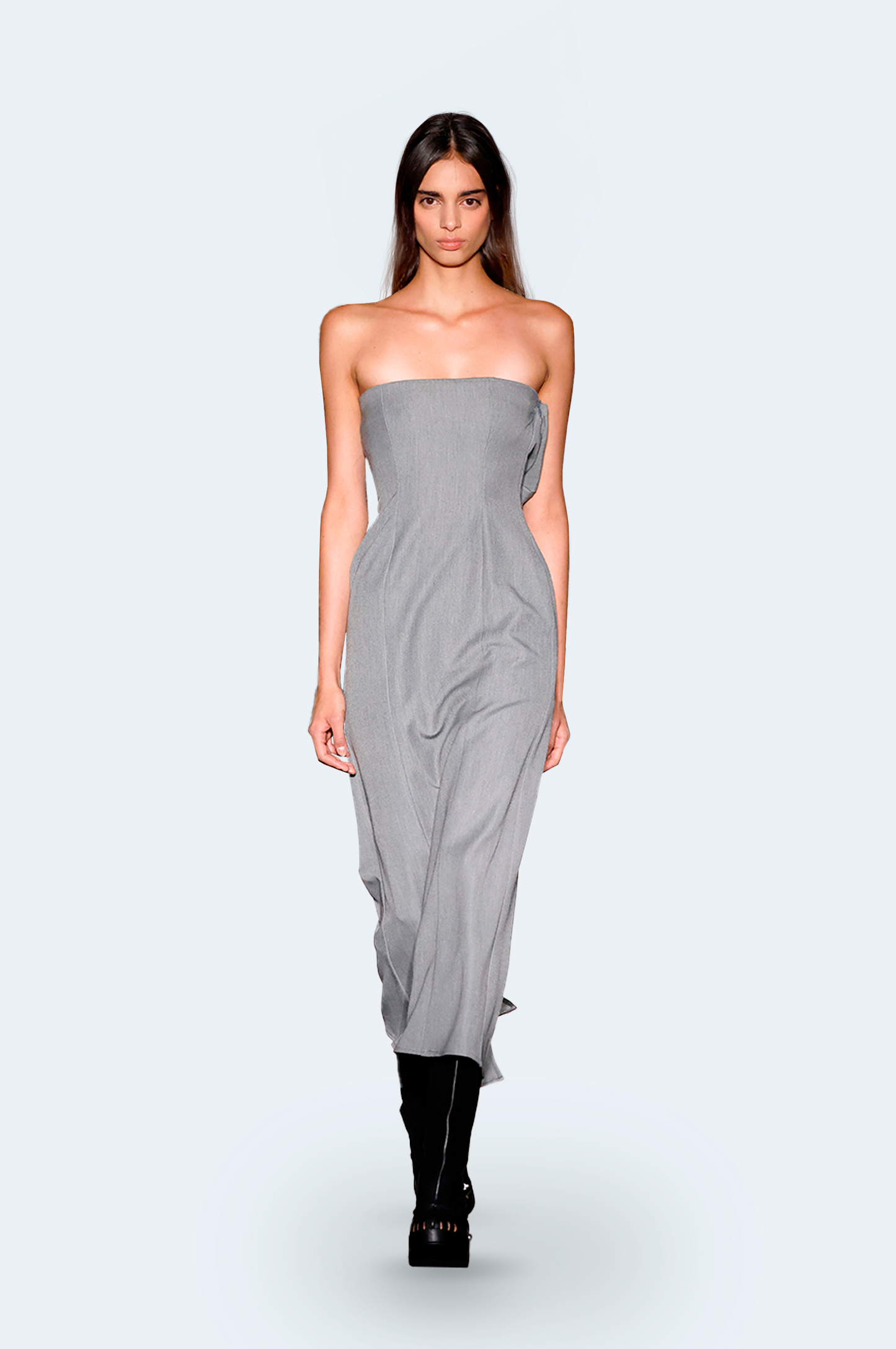 Grey Suit Fitted Dress