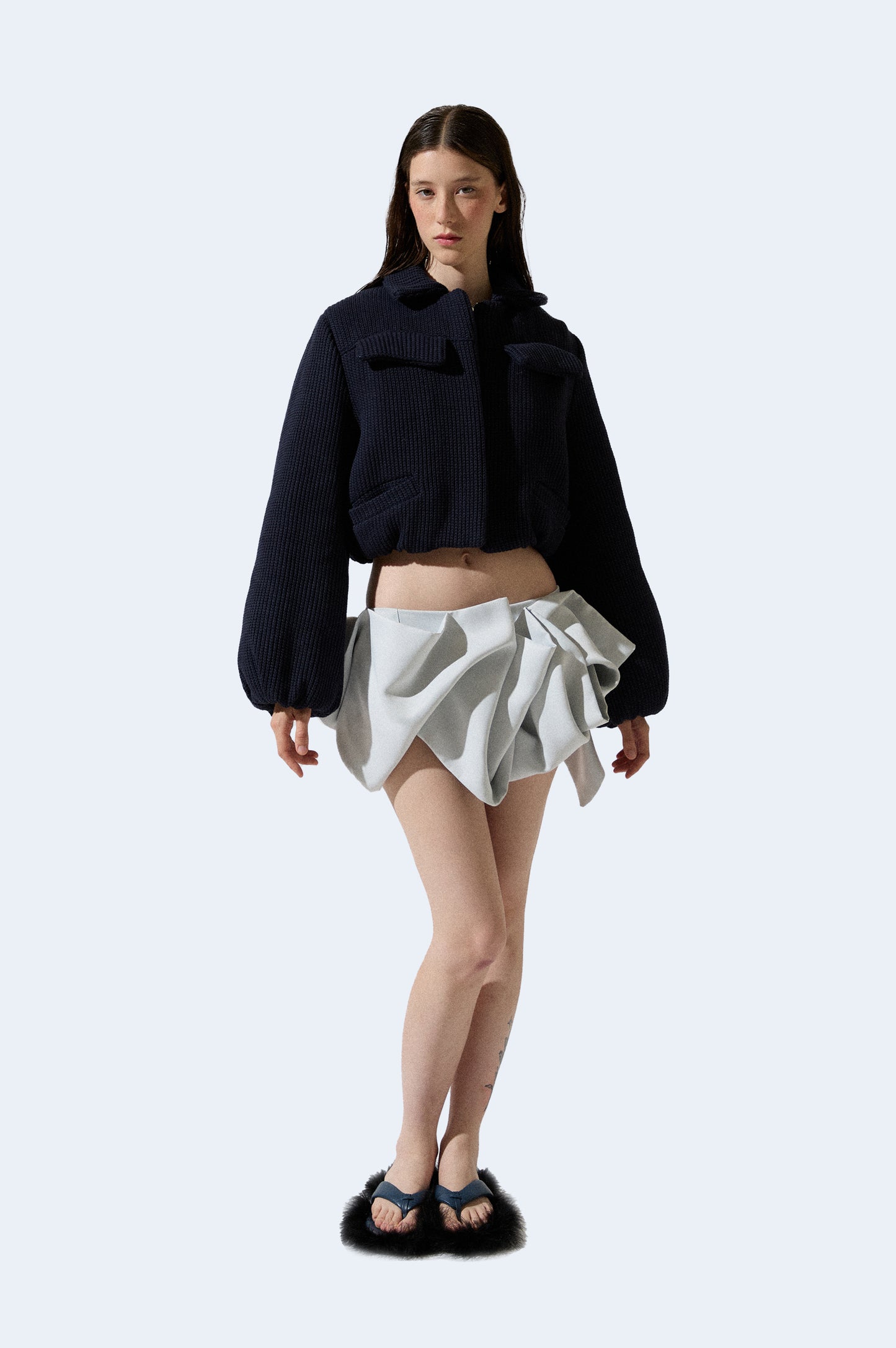 Ice Semi-Satin Volume Miniskirt