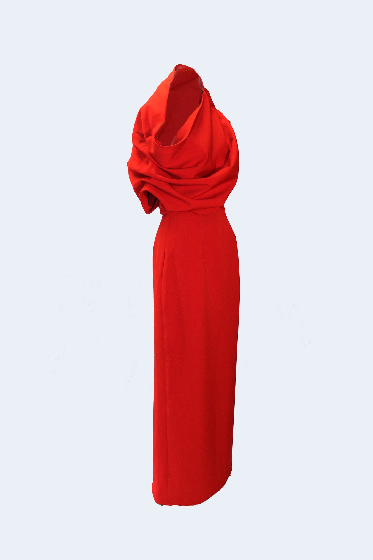 Red Volume crepe Dress