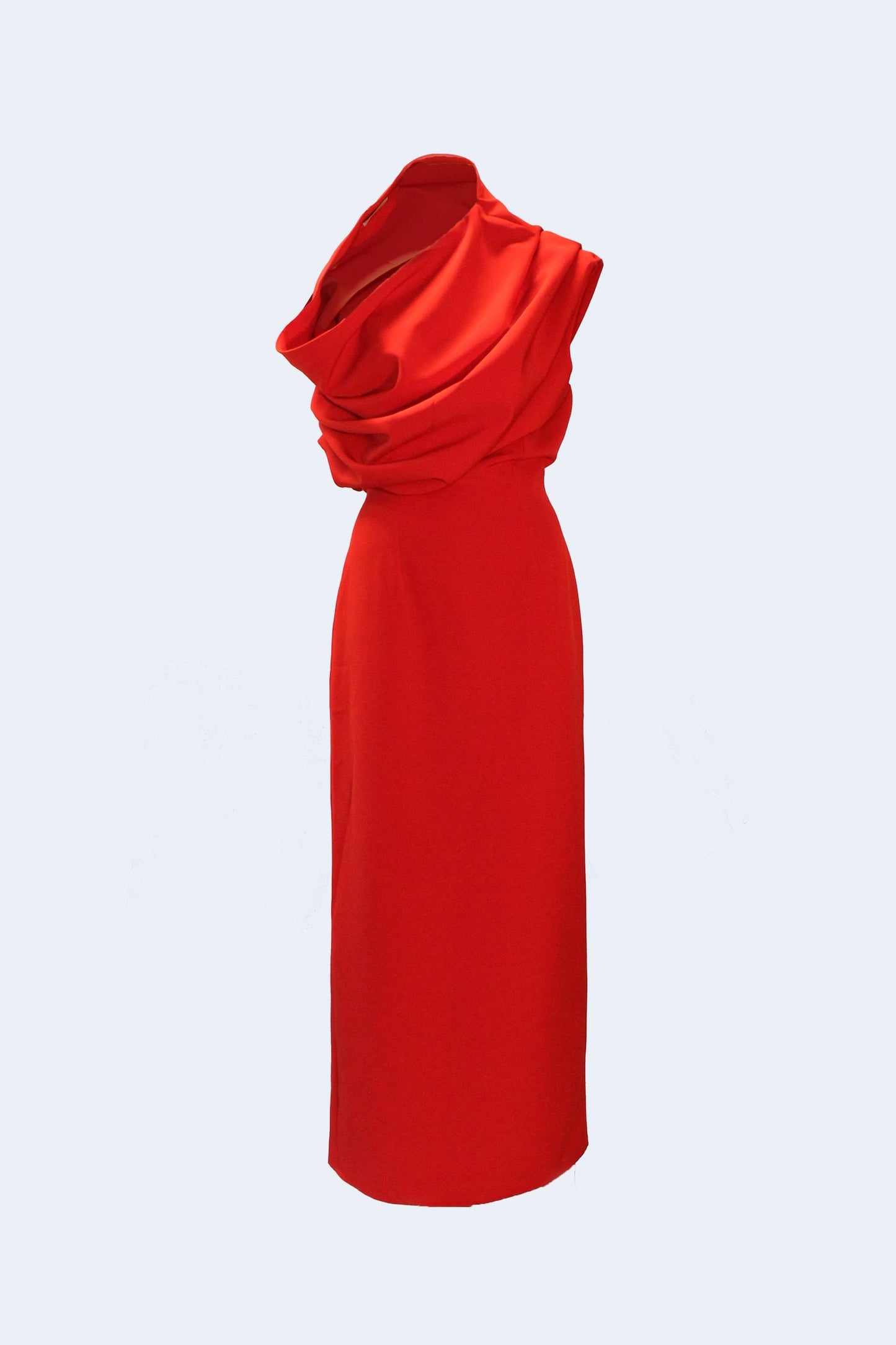 Red Volume crepe Dress