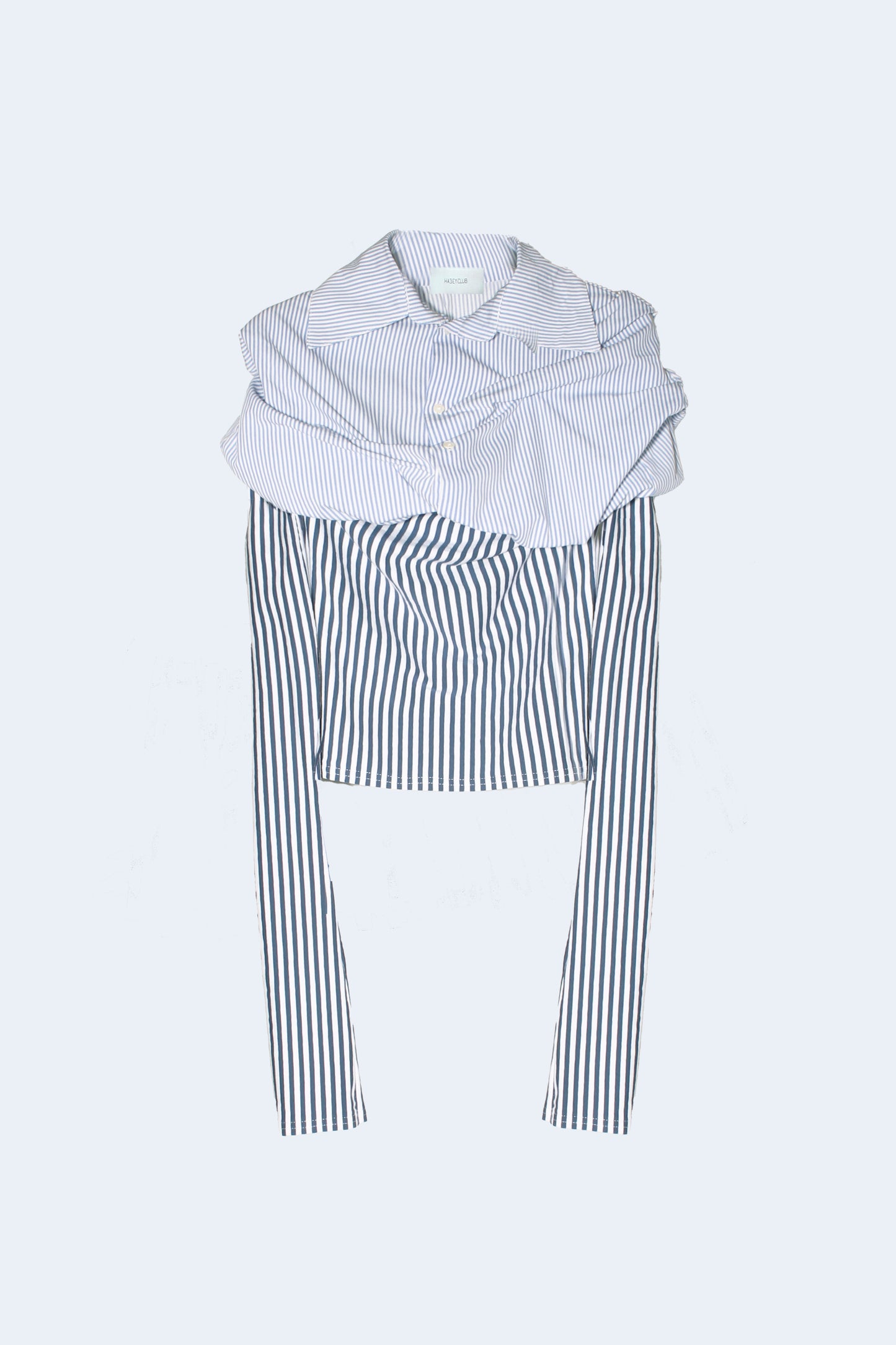 Blue Striped Volumen Blouse