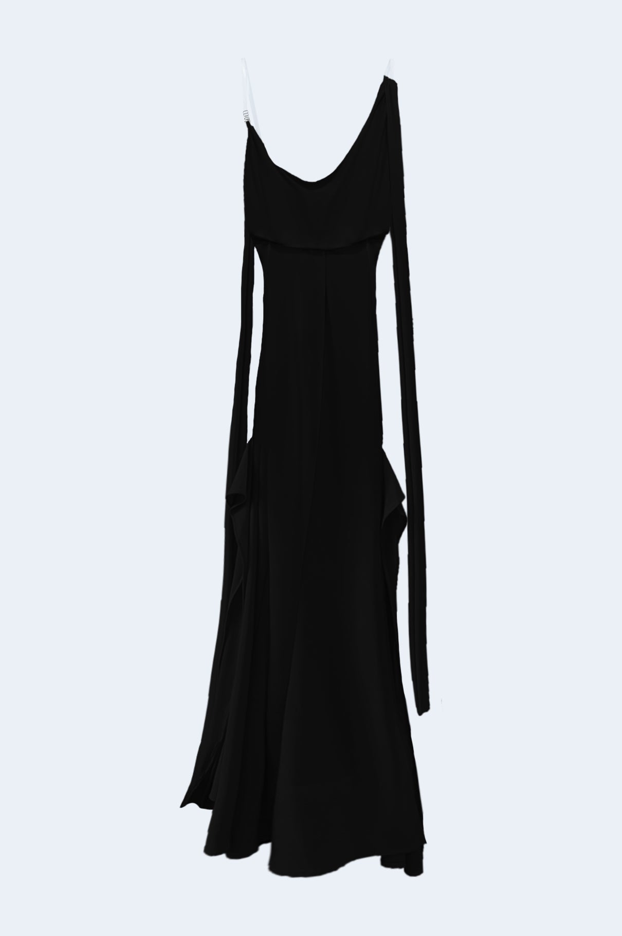 Black Satin Asymmetric Dress