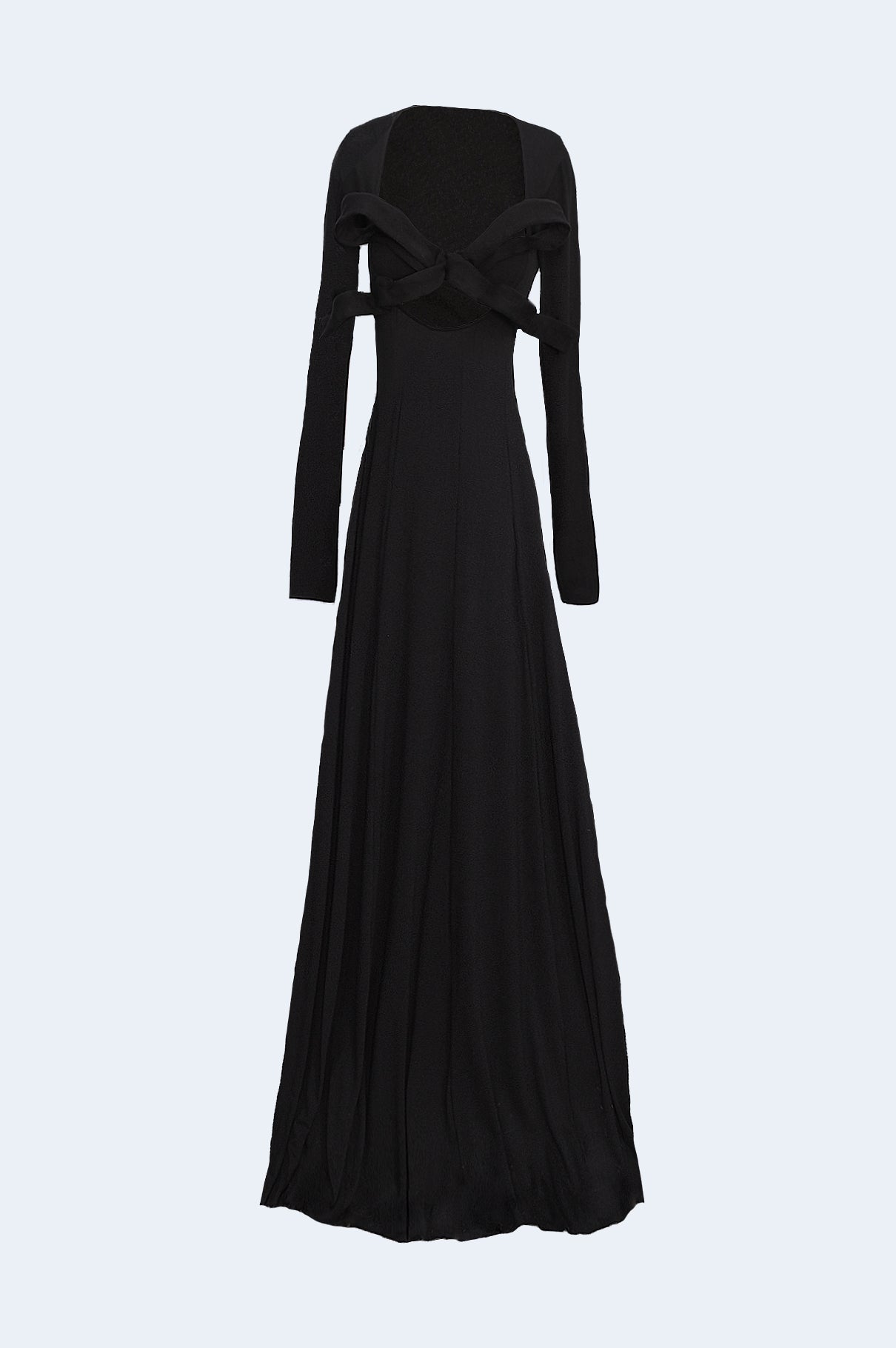 Vestido Negro Lazo Largo