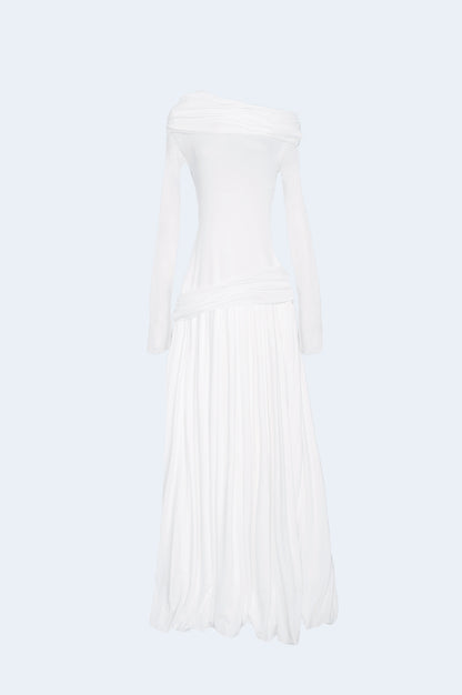 Vestido Blanco De Punto Midi
