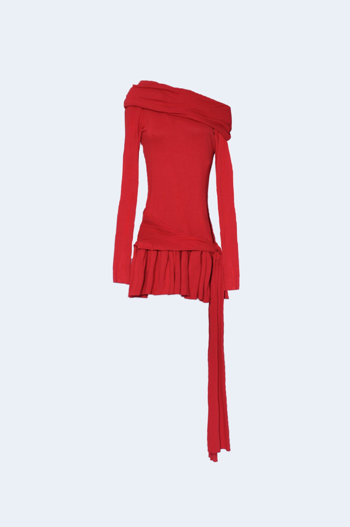 Red Ruched Mini Dress