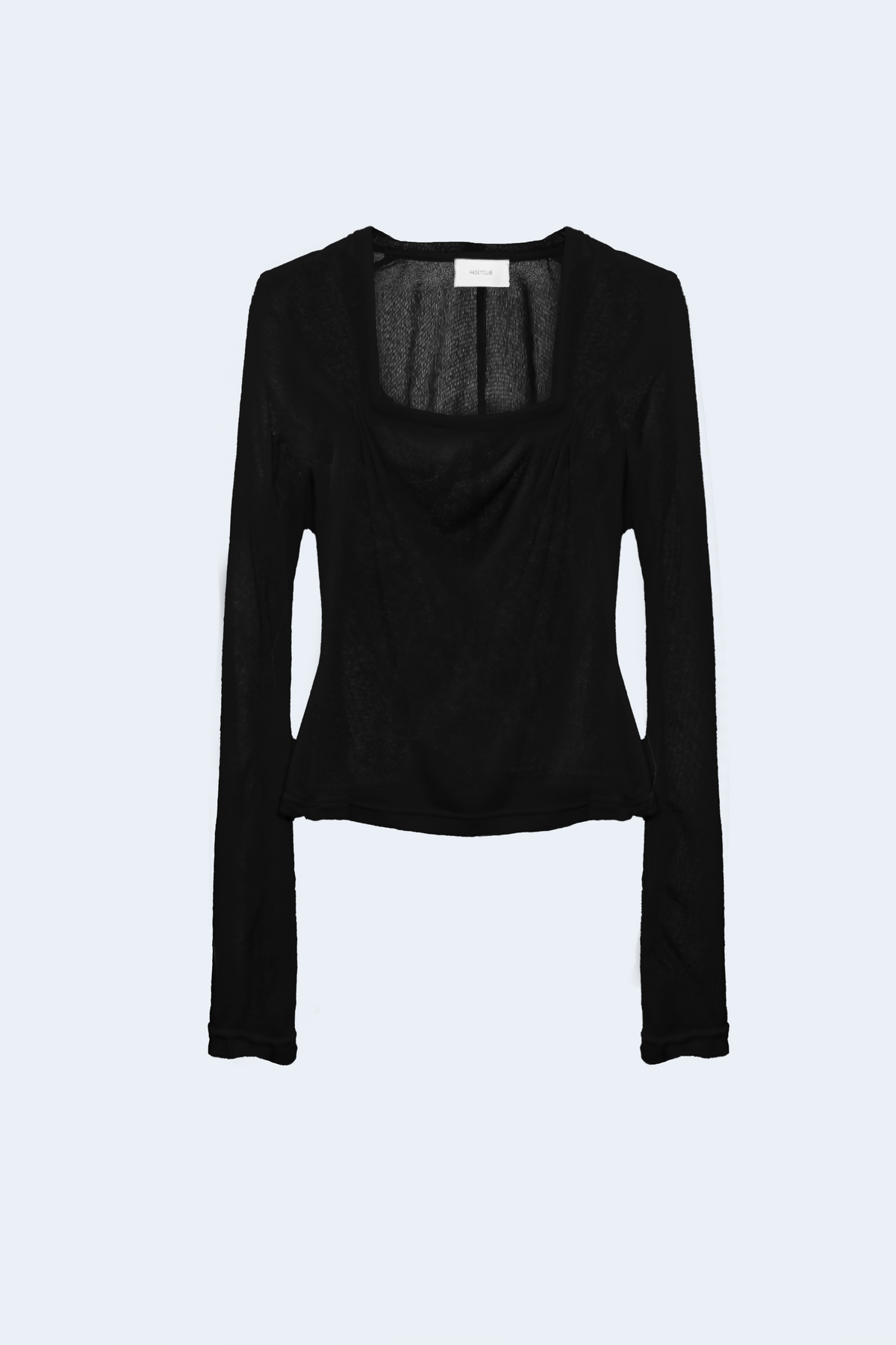 Black semitransparent knit blouse