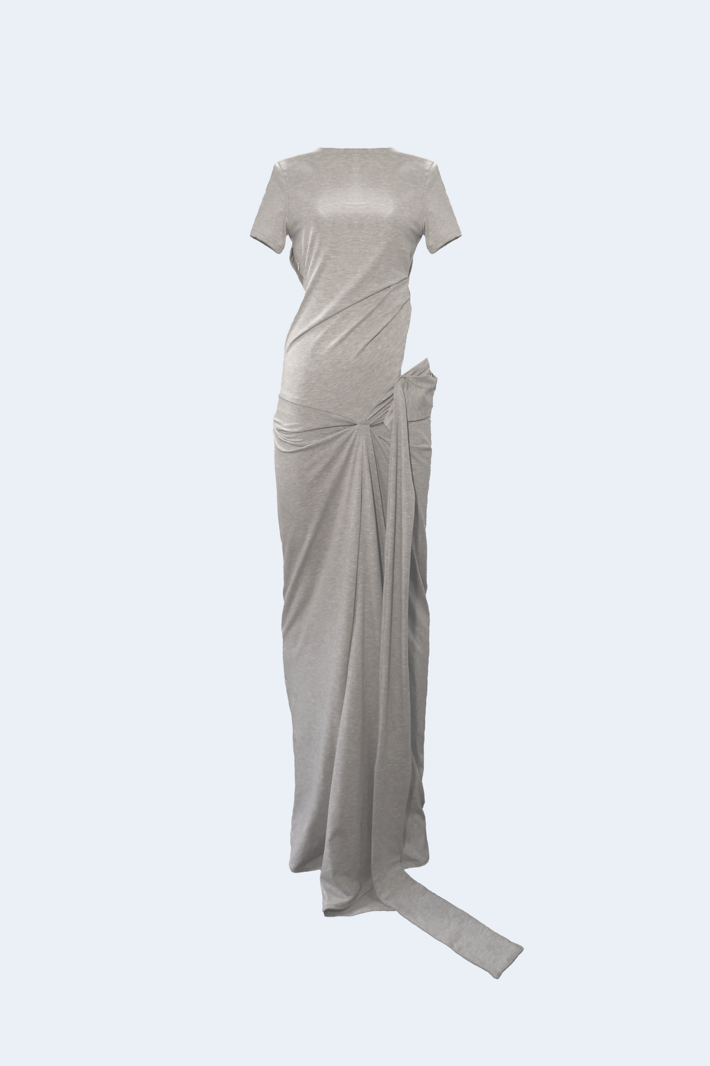 Grey asymmetrical knit long dress