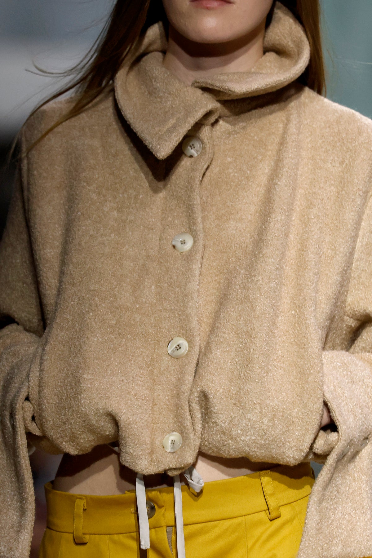 Beige oversized wool jacket