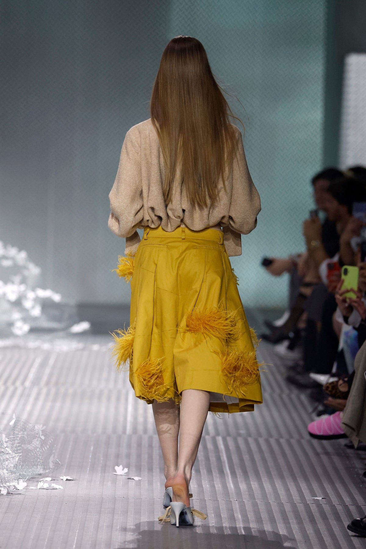 Beige oversized wool jacket