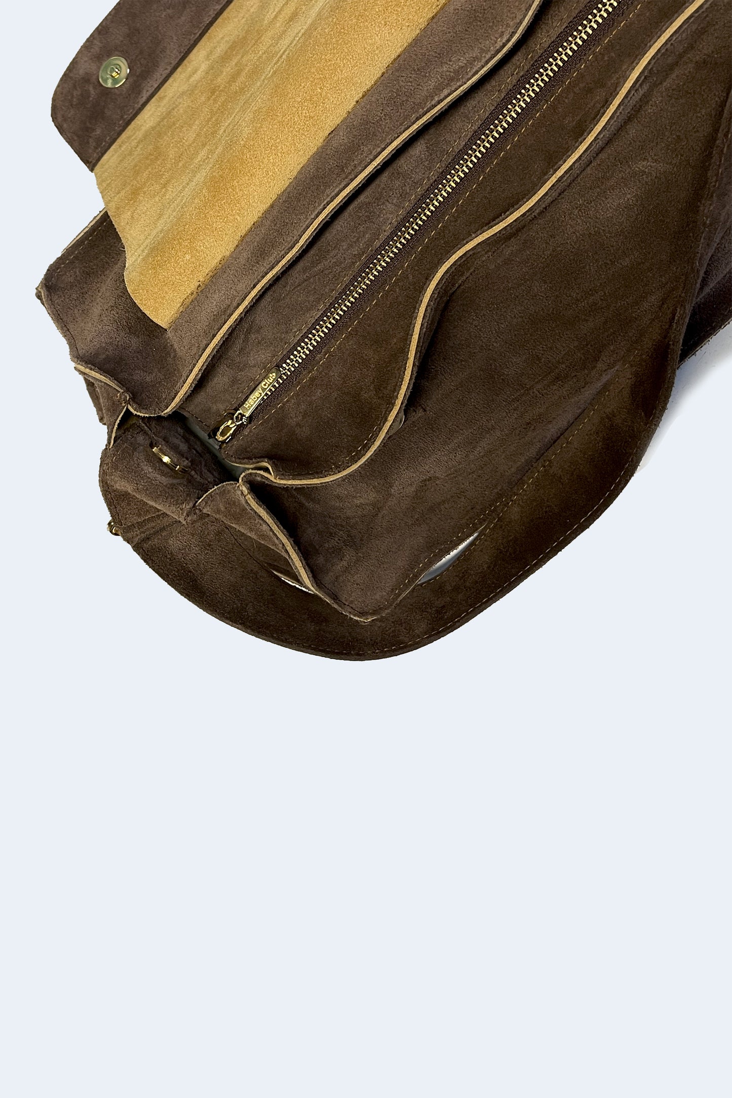 Brown Suede Maxi Crash Bag