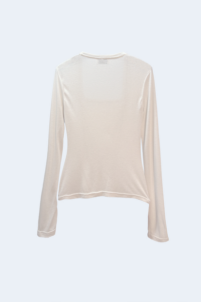 Beige soft knit blouse