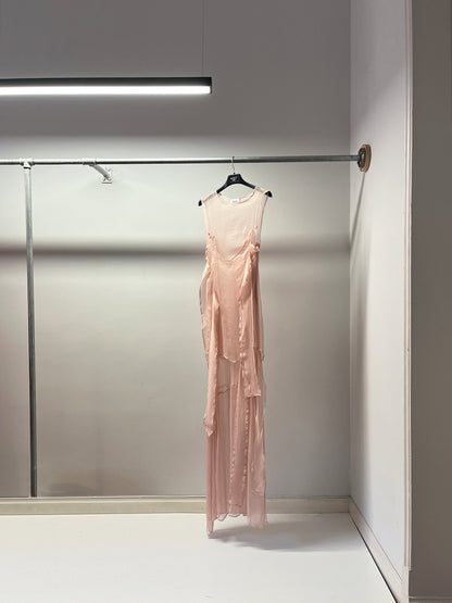 Light pink Silk Long Dress