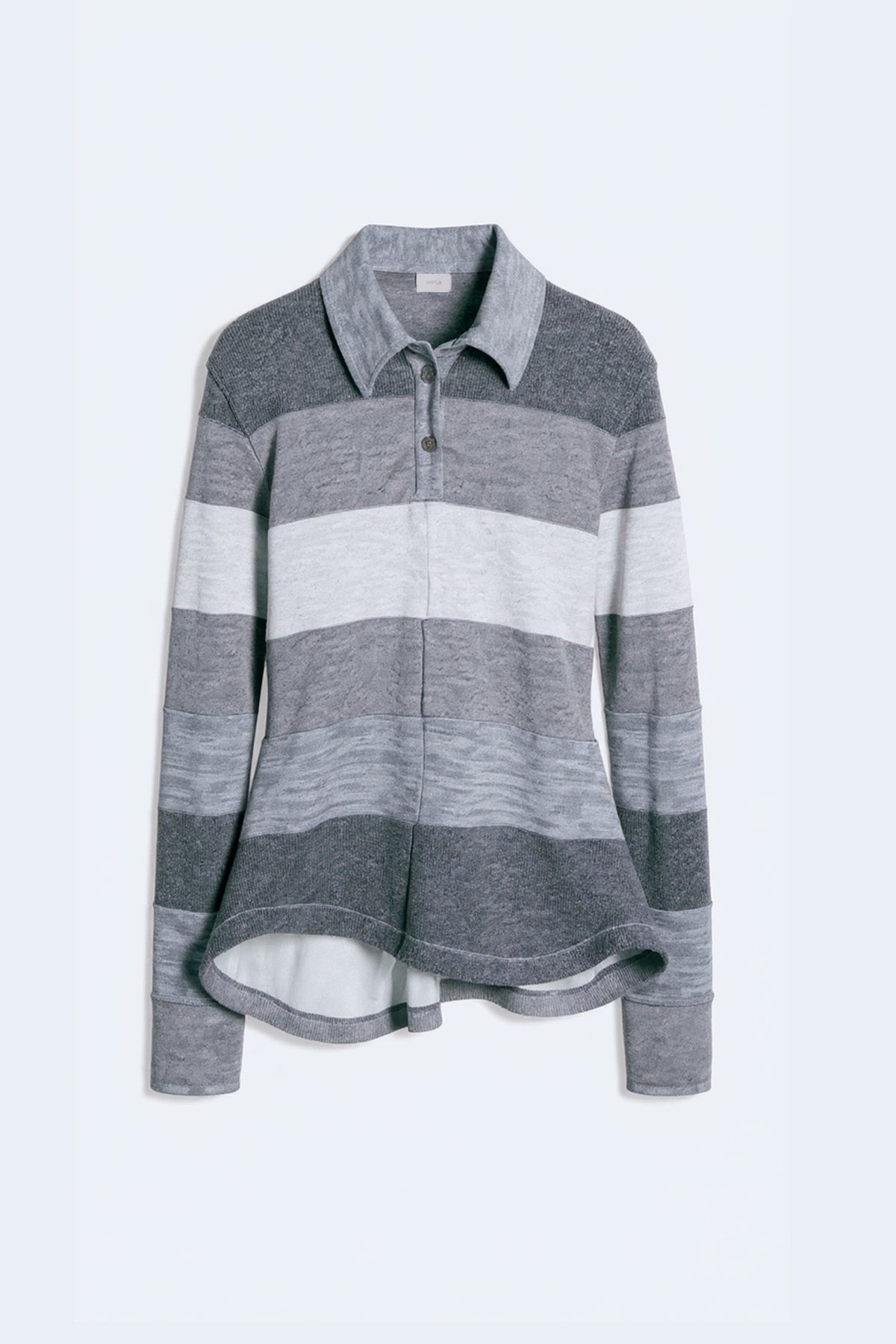 Grey Knit Polo Jumper