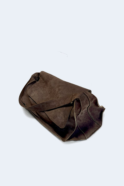 Brown Suede Maxi Crash Bag