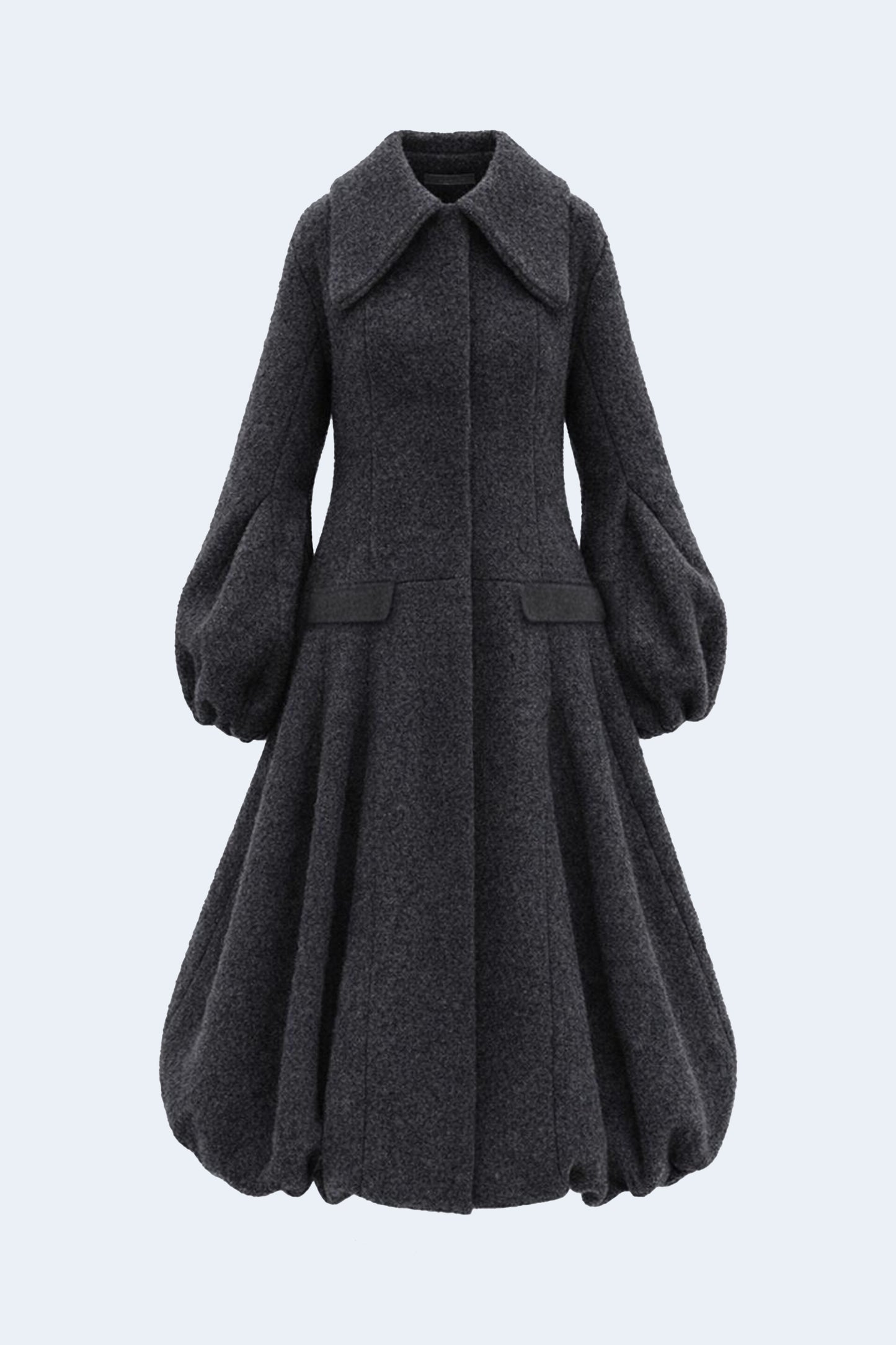 Black Wool Volume Coat