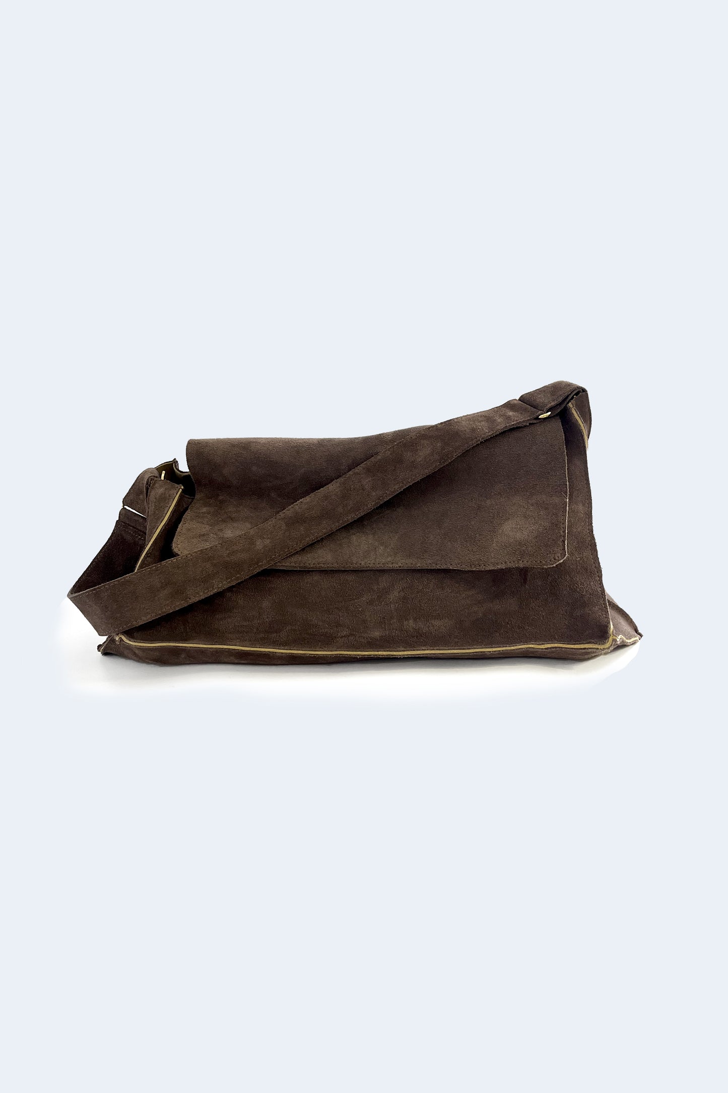 Brown Suede Maxi Crash Bag