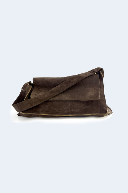 Brown Suede Maxi Crash Bag