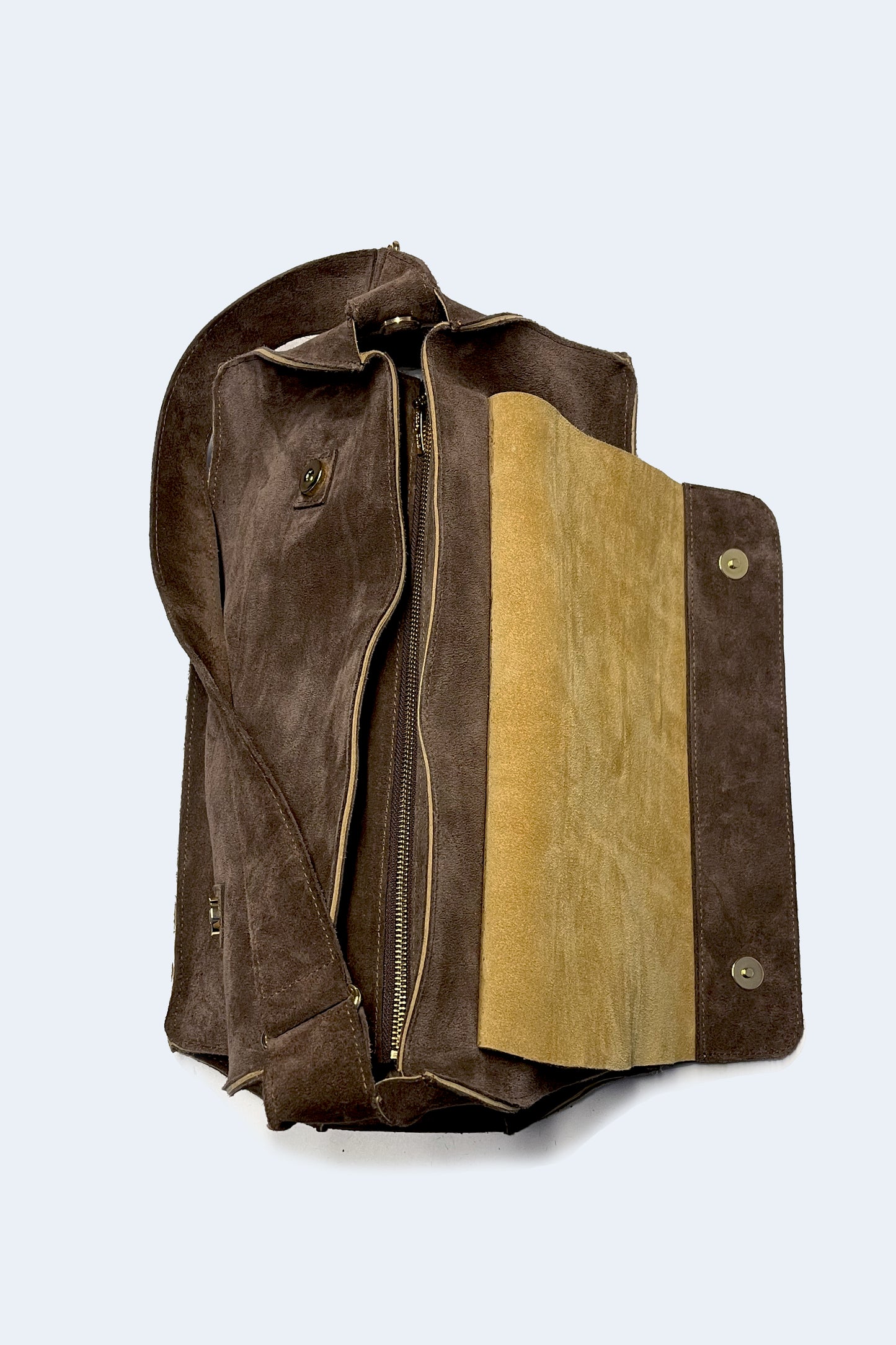 Brown Suede Maxi Crash Bag