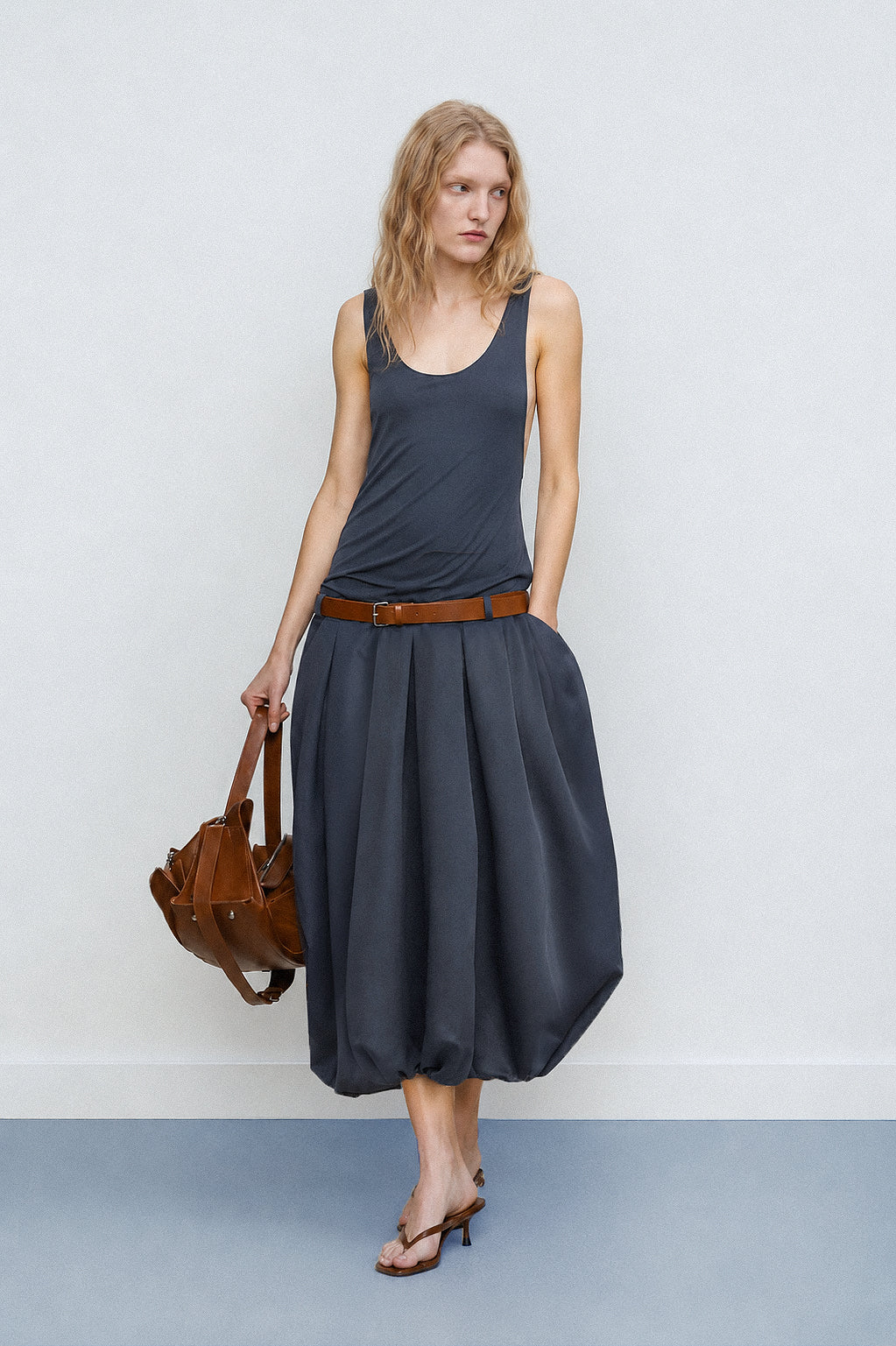 Dark Grey Long Volume dress