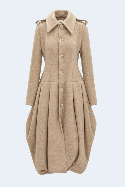 Beige Long Volume Coat