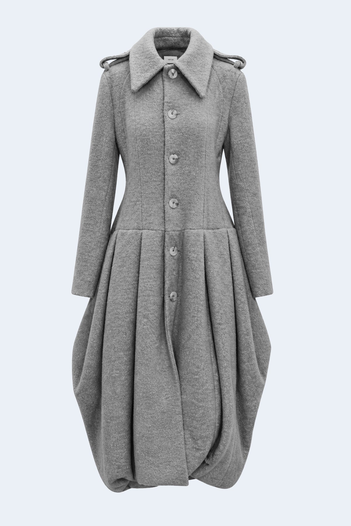 Grey Long Volume Coat
