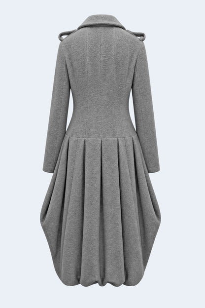 Grey Long Volume Coat