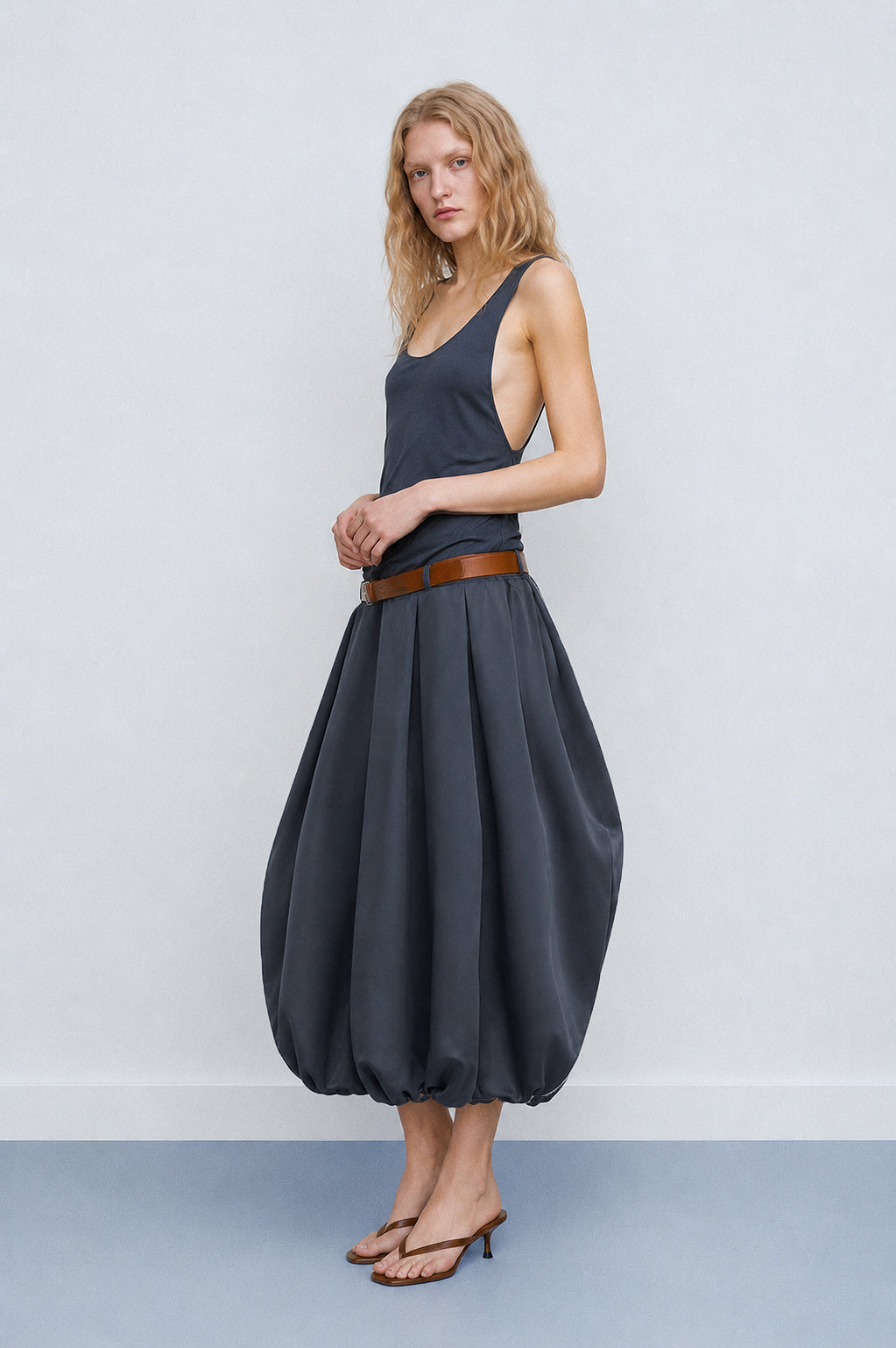 Dark Grey Long Volume dress