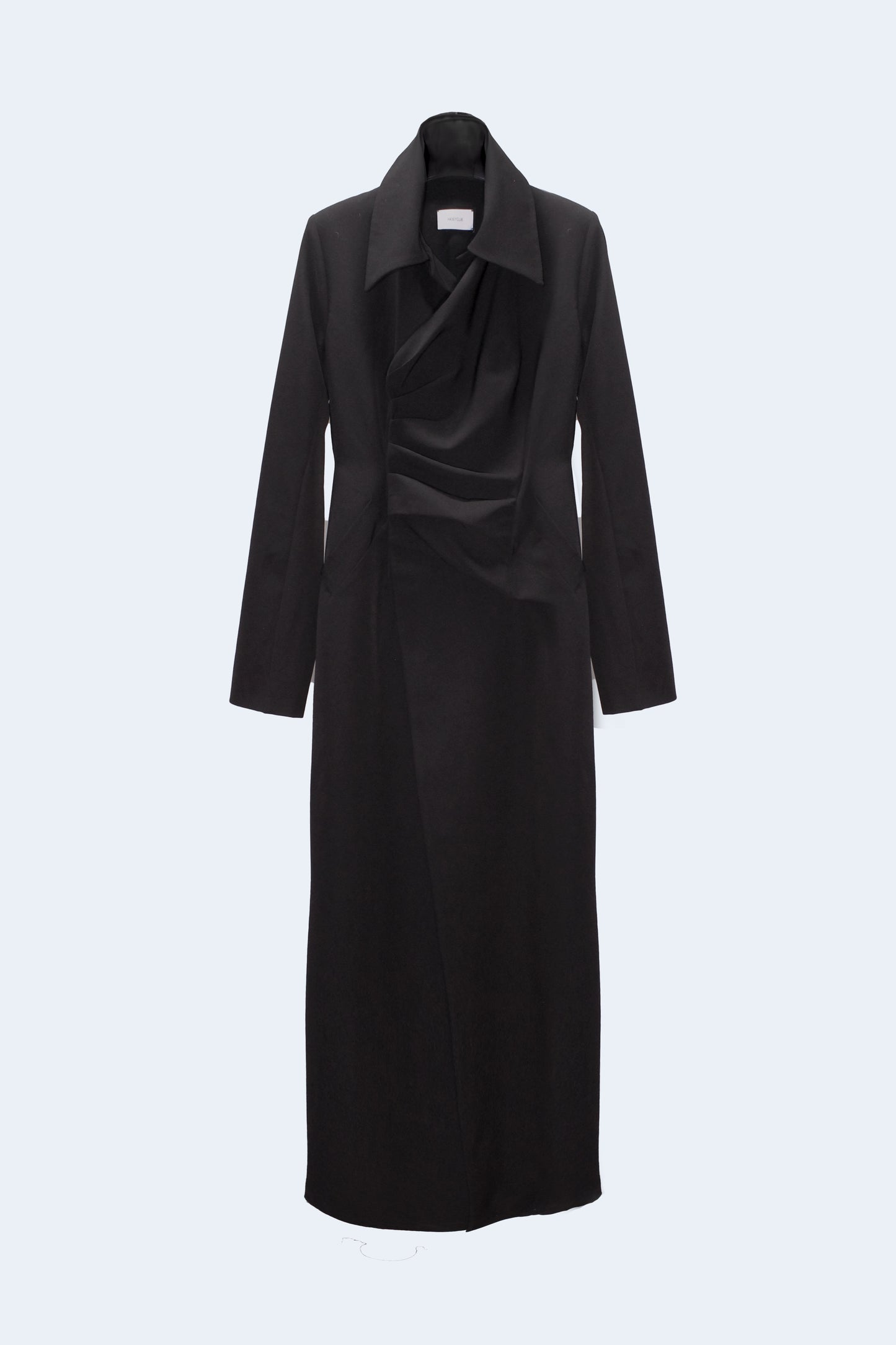 Black Crepe Straight Coat
