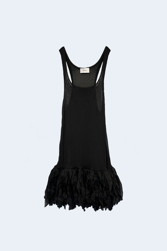 Black Dress With Silk Fringes