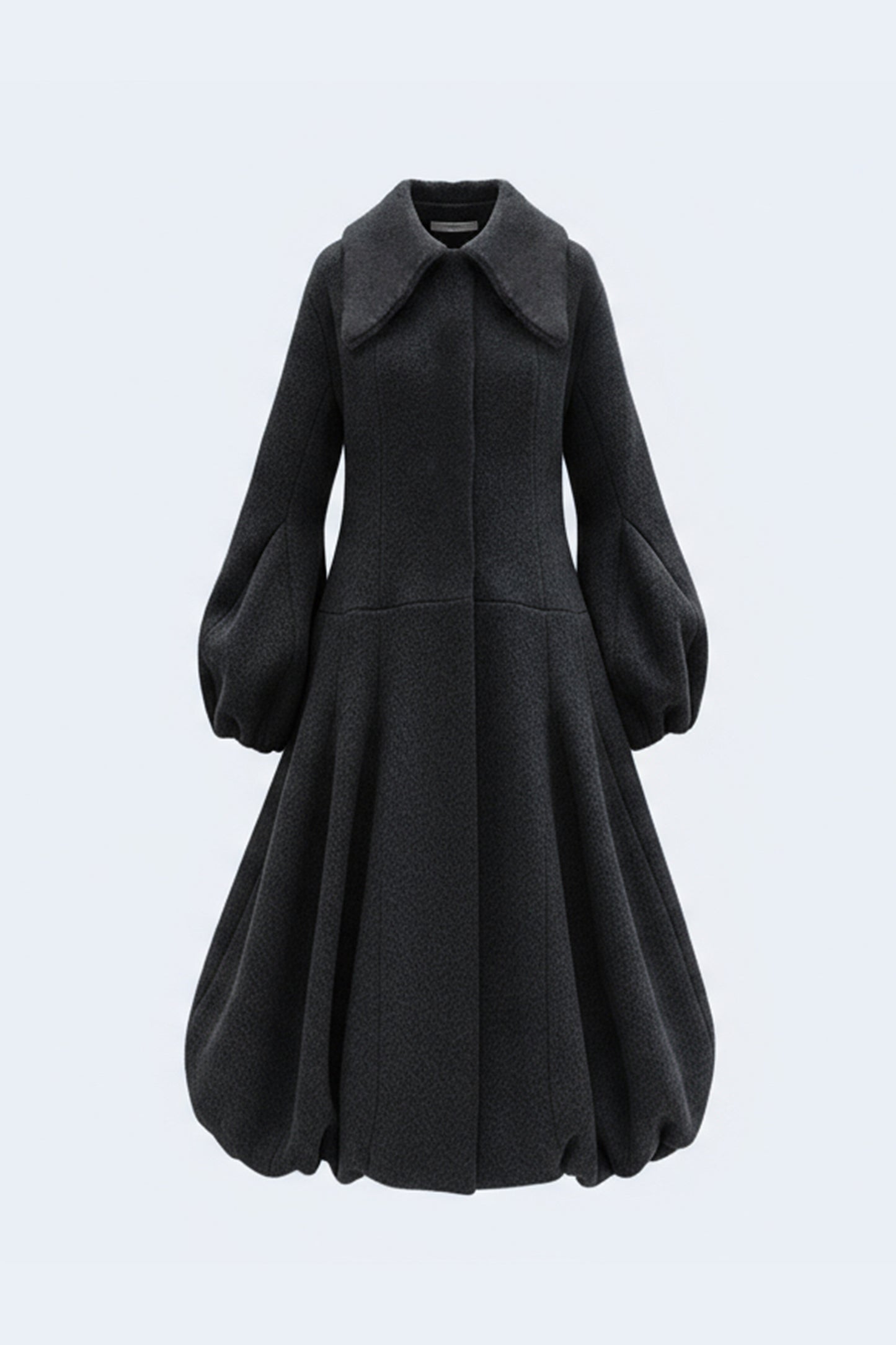 Black Wool Volume Coat