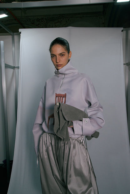 Light Grey Volume Bermuda Pants