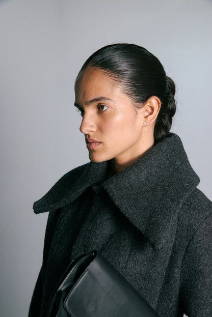 Black Wool Volume Coat