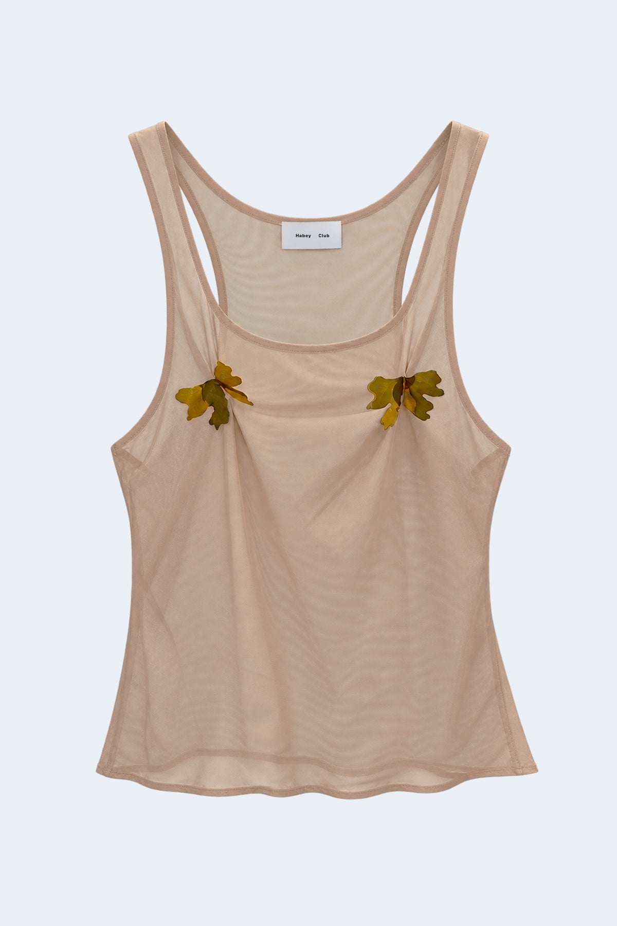 Ecru tulle top  with metallic butterflies
