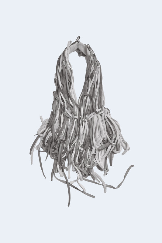 Light Grey Fringes Blouse