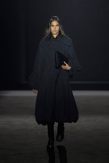 Black Wool Volume Coat