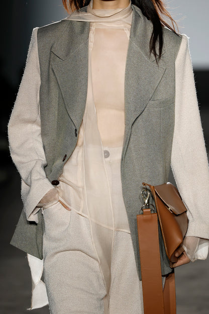 Soft Beige Knit Bermuda Pants