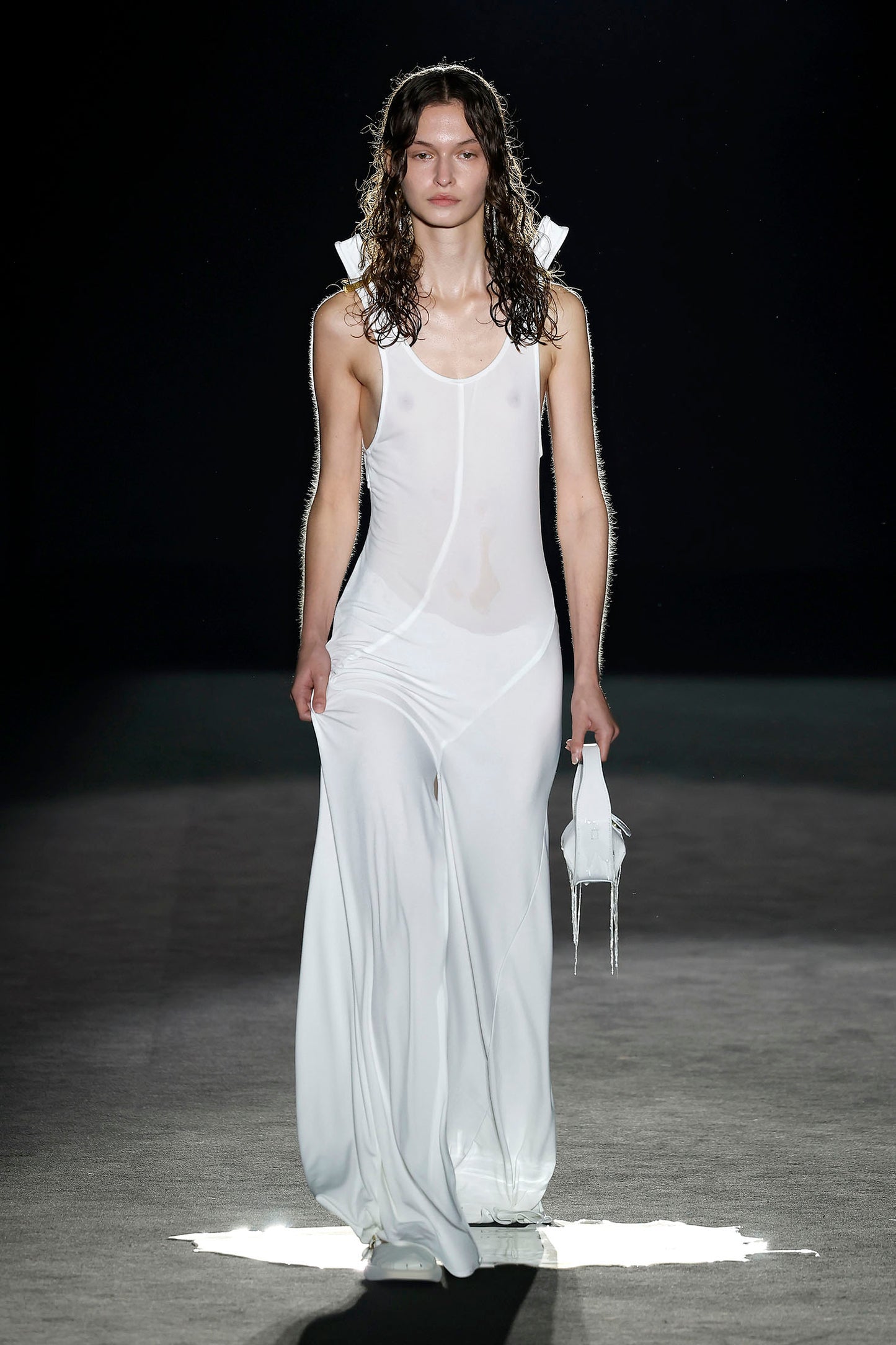 Vestido punto blanco ligero