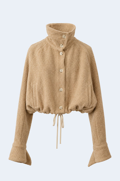 Beige oversized wool jacket