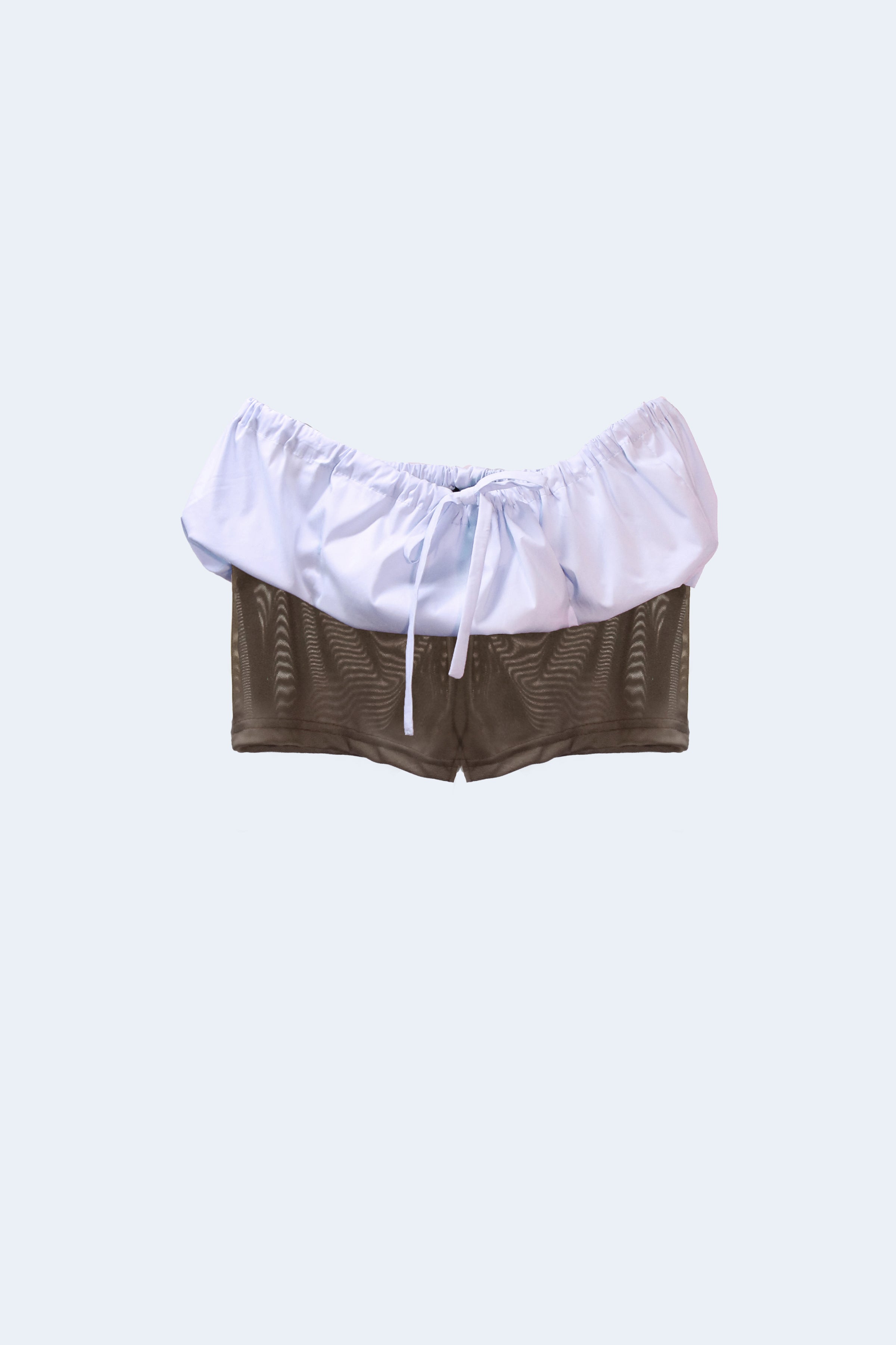 Brown and Blue Tul Shorts