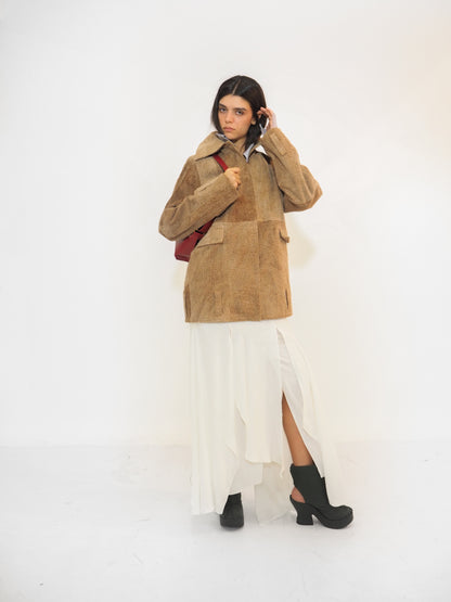 Beige Suade Leather jacket