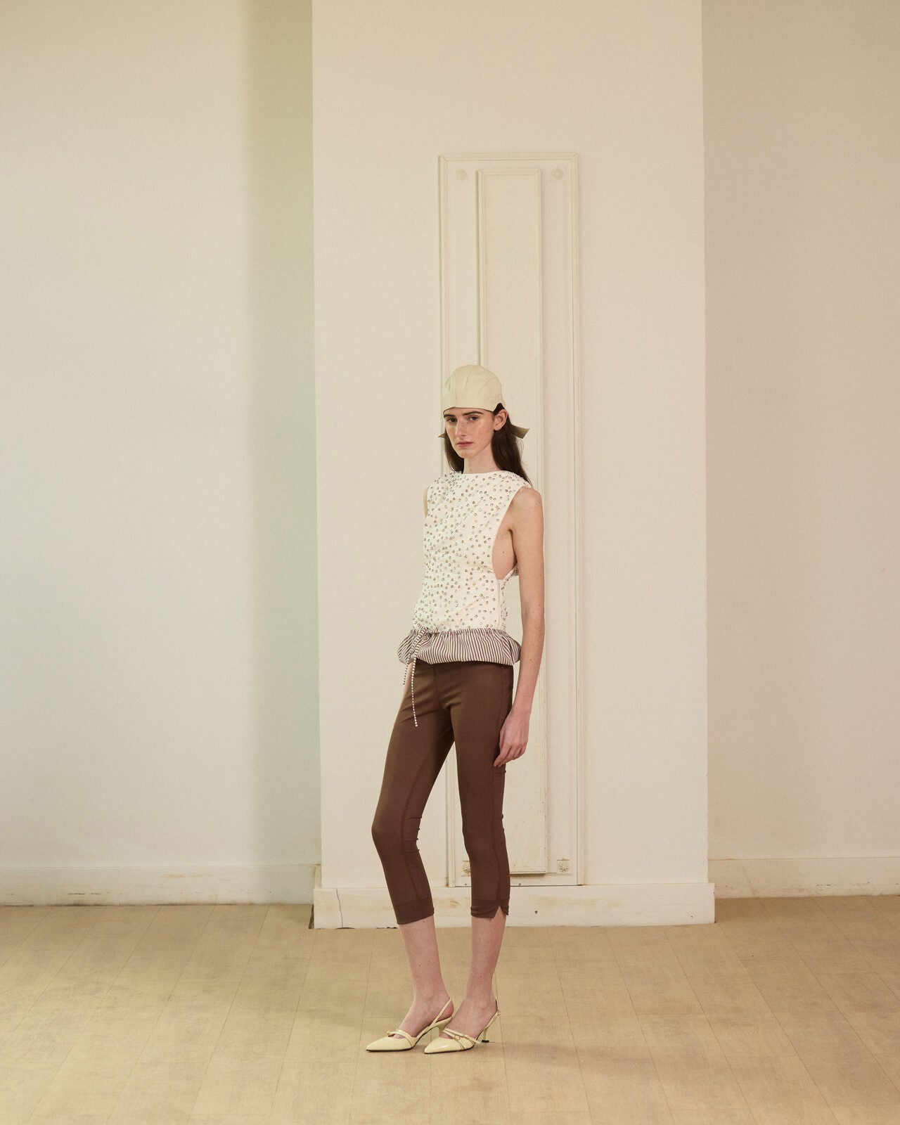 White bling denim blouse