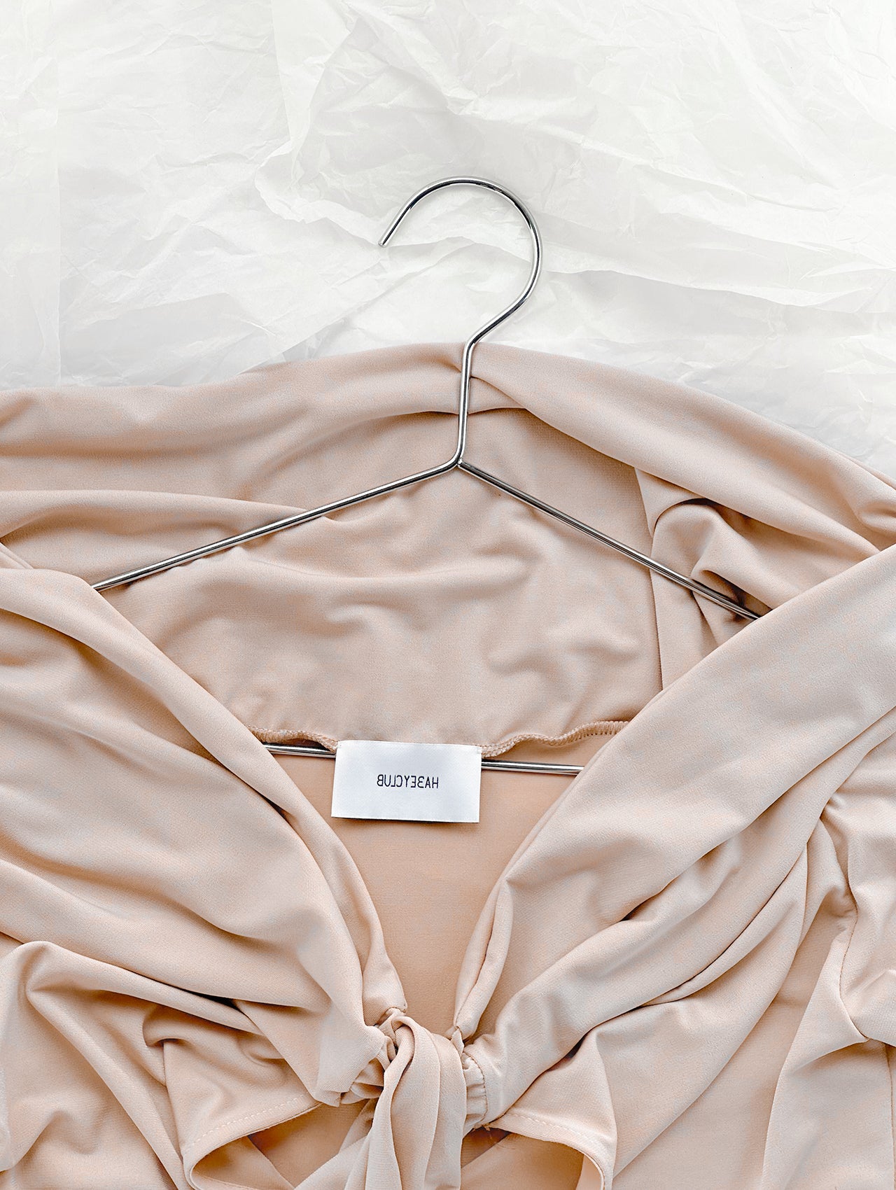Beige Sweater with Bow Detail