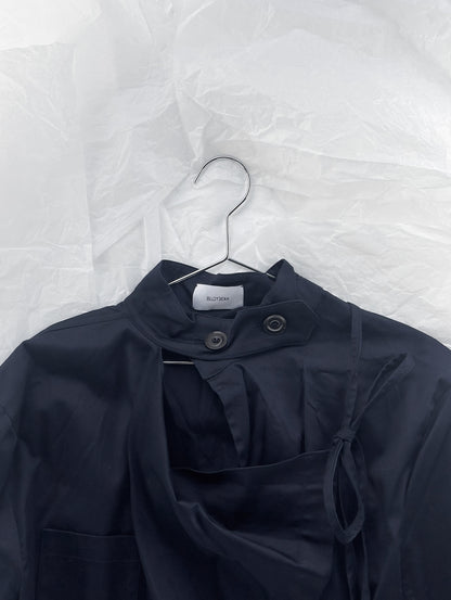 Navy Blue Asymmetrical Blouse