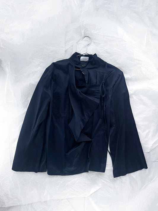 Navy Blue Asymmetrical Blouse